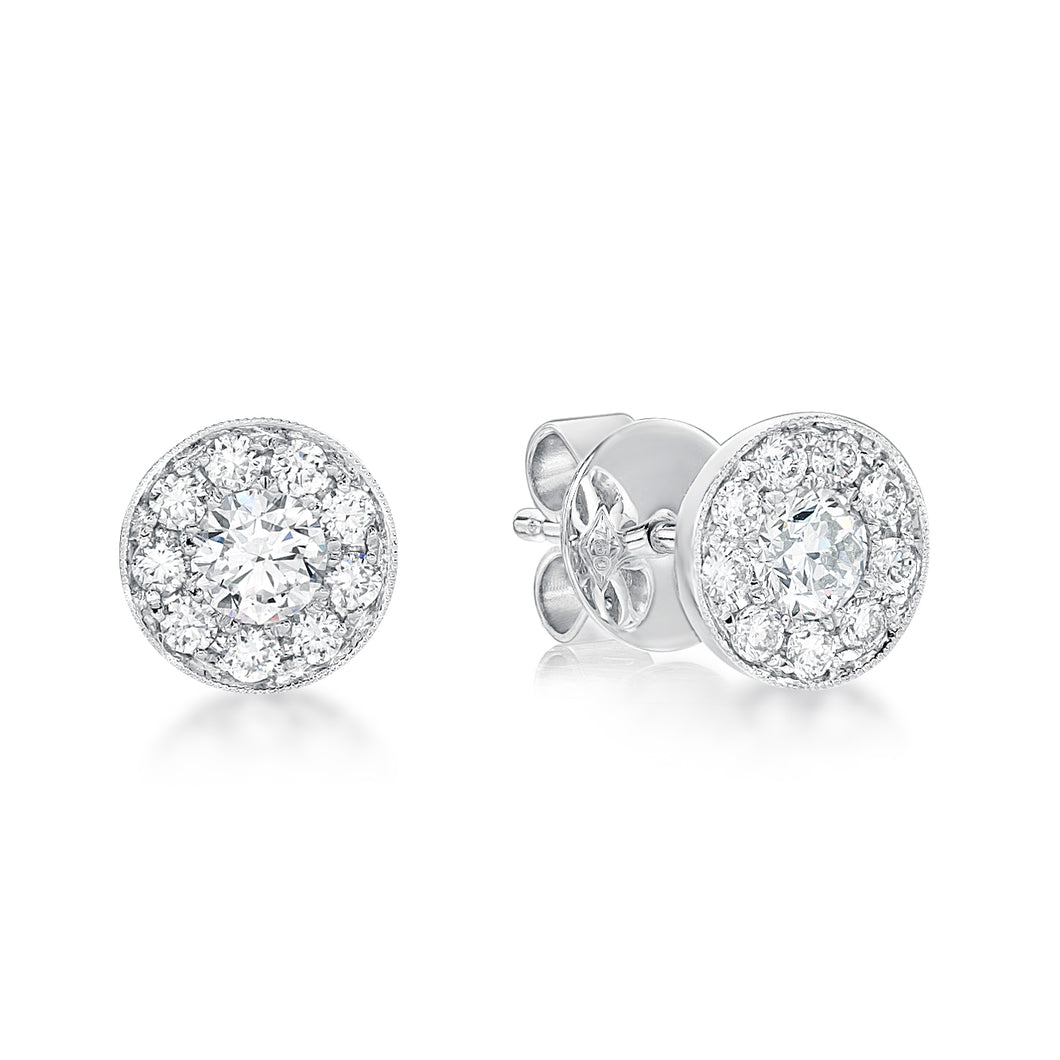 Round shape Diamond Earring