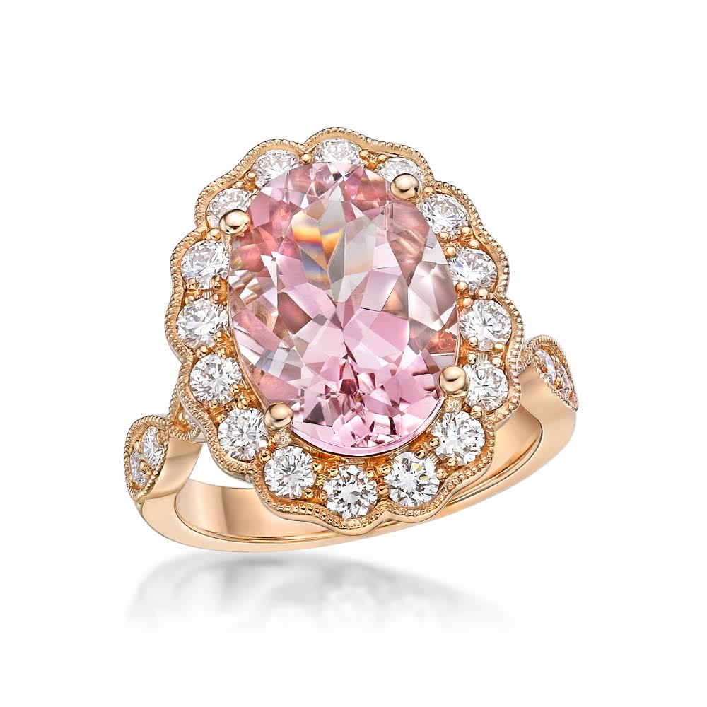 Pink Morganite Diamond in Rose Gold