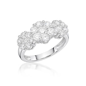 Three Flowers Diamond Ring