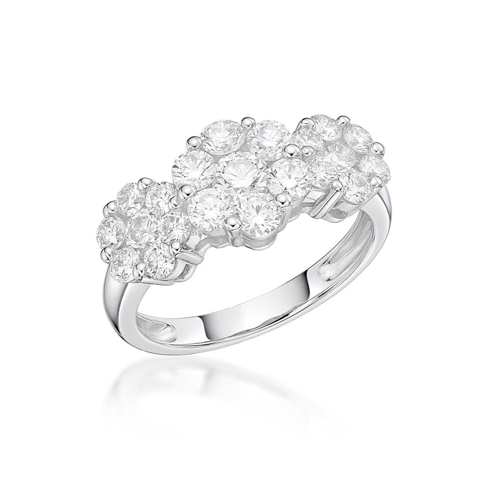 Three Flowers Diamond Ring